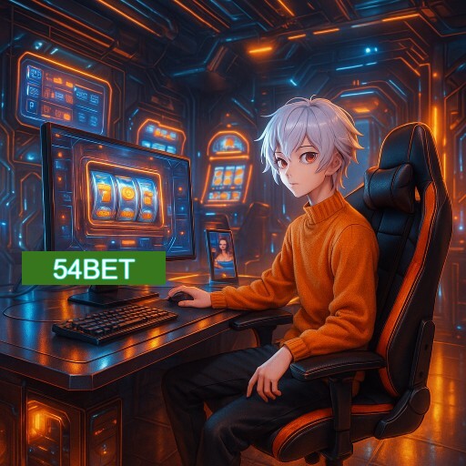 Imagem promocional do app oficial 54BET destacando a conveniência de jogar cassino online pelo celular ou navegador